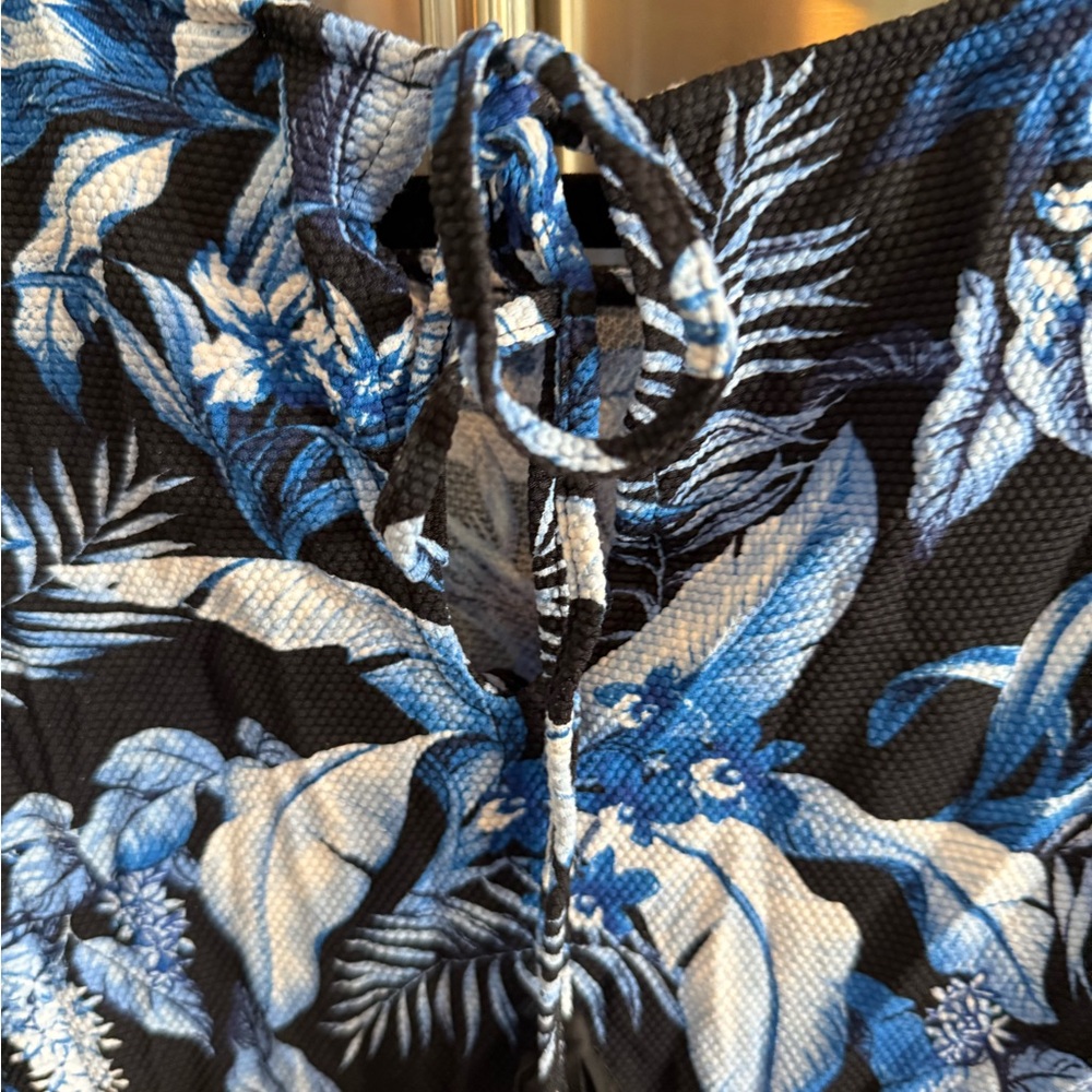 Tommy Bahama Blue and Black Floral coverup - Picture 3 of 5
